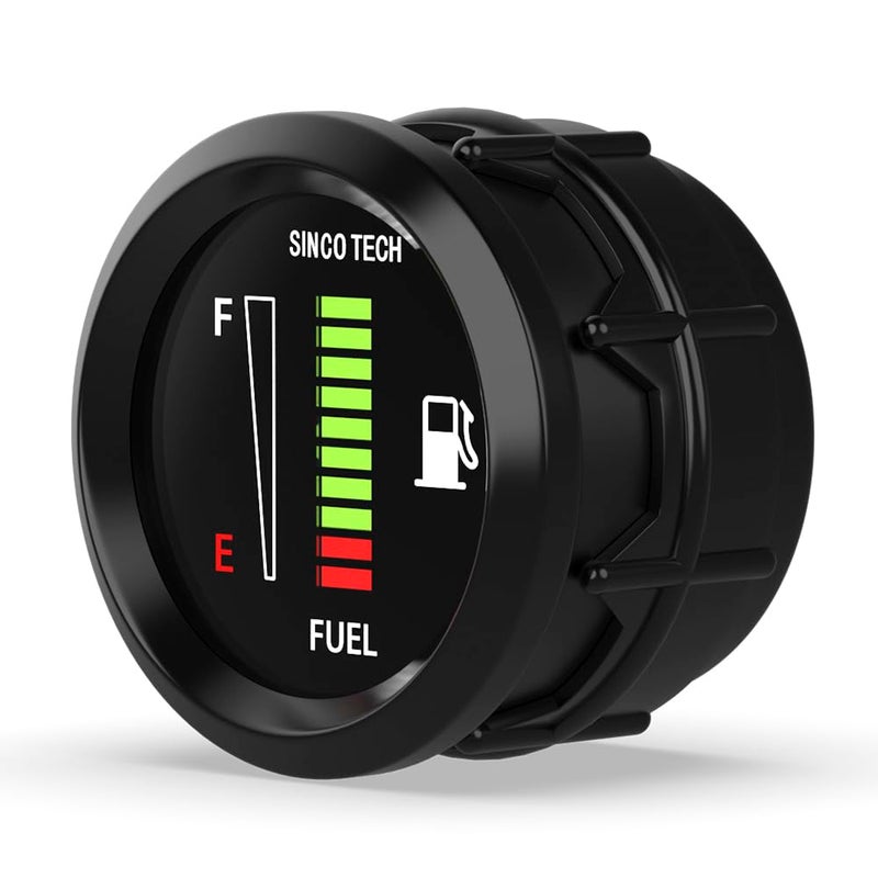 SINCO TECH 12V/24V Universal 2" 52mm Fuel Level Gauge Auto Car Meter White LED Light (Fuel Gauge) - Image 3